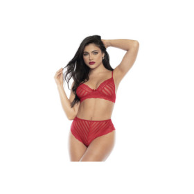 Ensemble deux pièces en dentelle rouge 